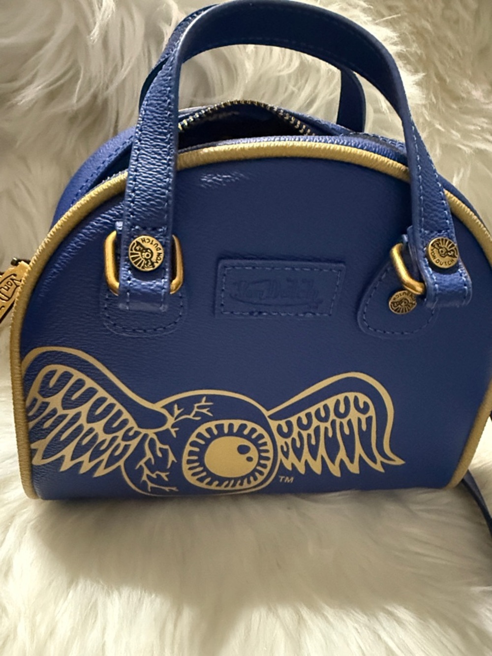 Von Dutch Royal Blue Dome Crossbody with Gold Accents - Picture 5 of 6